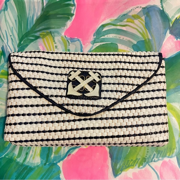 NEW Lilly Pulitzer Summer Chic Clutch Resort White Anchors Away
